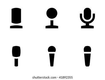 Vector Set Of The Microphone Icon. Nothing Superfluous, Only The Essence.