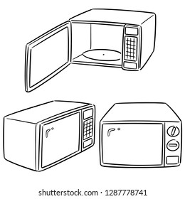 vector set of microwave oven