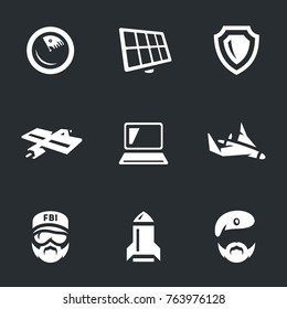 Vector Set Of Military Intelligence Icons.