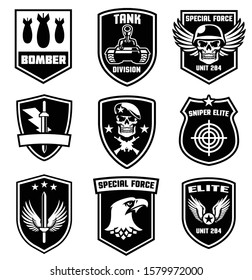 vector set of military patches