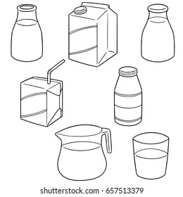 vector set of milk
