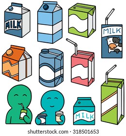 Vector Set Of Milk Box