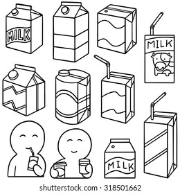 vector set of milk box