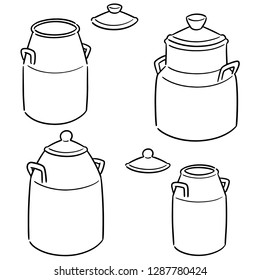 vector set of milk can