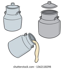 conjunto vectorial de latas de leche