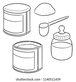 vector set of milk powder