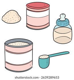 vector set of milk powder