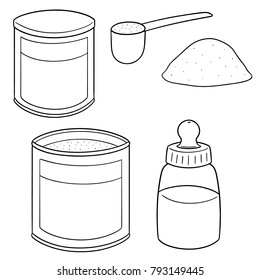 vector set of milk powder