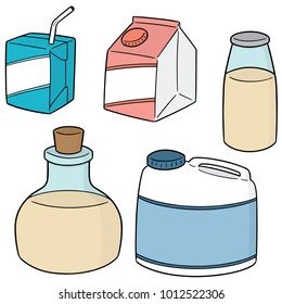 vector set of milk product