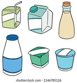 vector set of milk product
