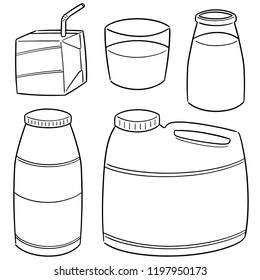 vector set of milk product