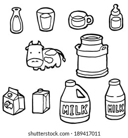 vector set of milk product