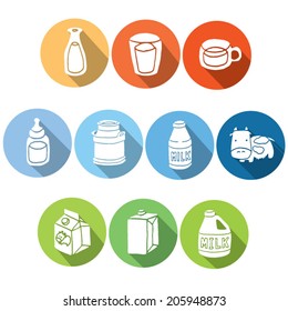 vector set of milk product