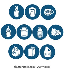 vector set of milk product