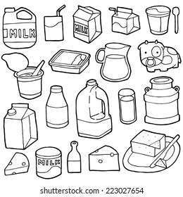 vector set of milk product