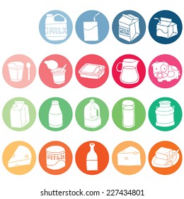 vector set of milk product