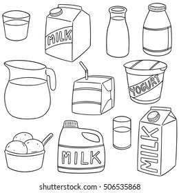 vector set of milk product