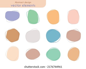 Vector set of minimal backgrounds with organic abstract shapes in pastel colors