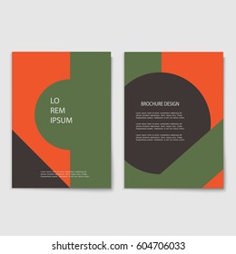Vector set of minimal retro cards with geometric shapes.Template layout, cover design, poster, flyer