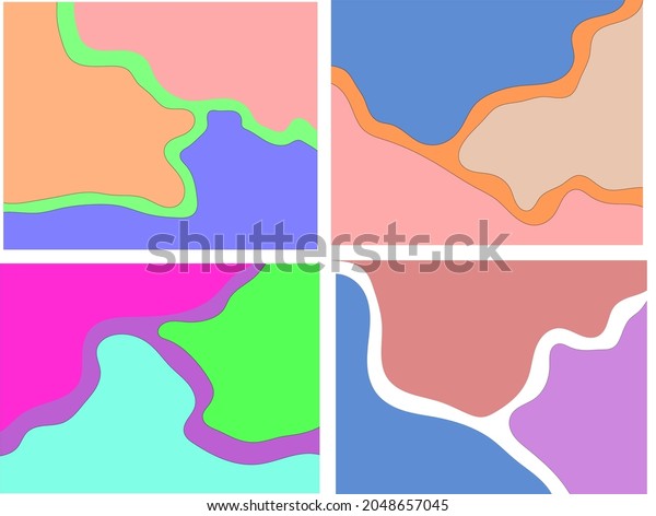 Vector Set Minimal Square Backgrounds Organic Stock Vector (Royalty ...