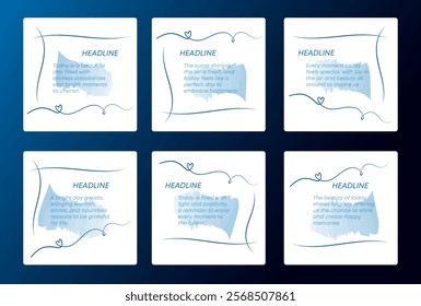 vector set of minimalist decorative frames featuring delicate heart elements. Perfect for invitations, social media posts, greeting cards, and other creative designs