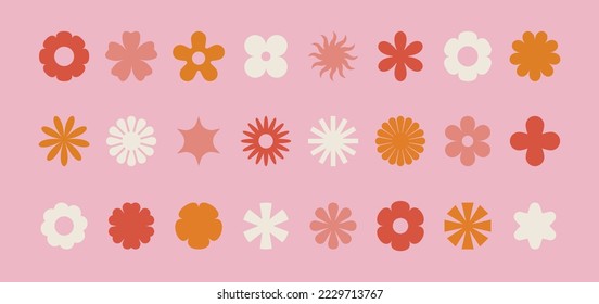 Vector set of minimalist design elements, futuristic shapes and geometric figures and stars - abstract background elements for branding, packaging, prints and social media posts