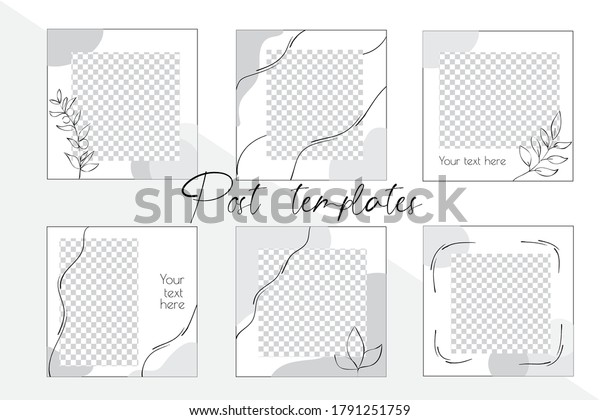 Vector Set Minimalist Social Media Templates Stock Vector (Royalty Free ...