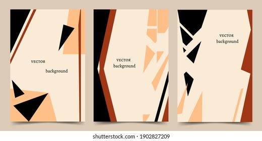 Conjunto vectorial de ilustraciones abstractas minimalistas con elementos geométricos. Afiche de la colección de arte moderno.