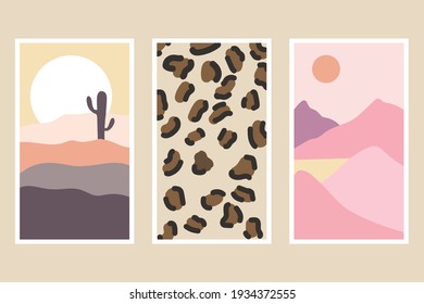 Conjunto de vectores de fondo estético abstracto minimalista