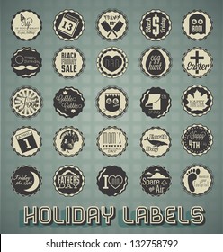 Vector Set: Mixed Holiday Labels and Icons