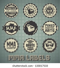 Vector Set: Mixed Martial Arts Labels and Icons