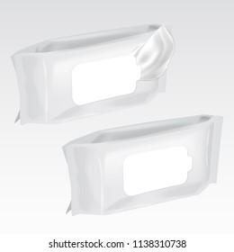 Vector set of mockup of wipes flow, pack with realistic transparent shadows.Illustration ready to use for your design
