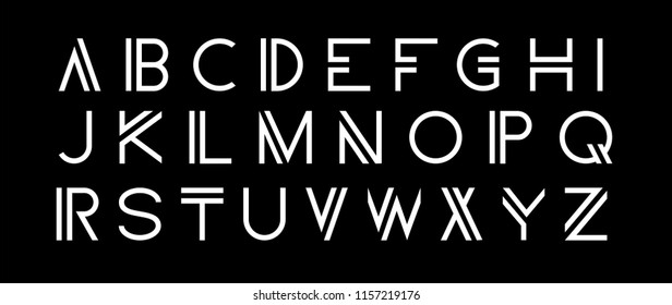 Vector set. Modern abstract font alphabet