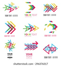 Vector set of modern abstract forms logos - colorful design