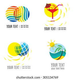 Vector set of modern abstract forms logos -  colorful design