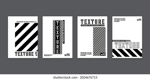 Vector set modern black and white template for flyer, poster, book cover or magazine. Banner background design element.