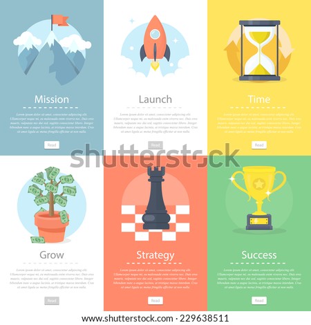 Vector set of modern business and finance concepts.