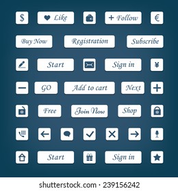 Vector set of modern buttons for design sites, programs and applications. Web elements - buttons for online shopping - Stock Vector.