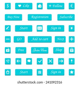 Vector set of modern buttons for design sites, programs and applications. Web elements - buttons for online shopping - Stock Vector.