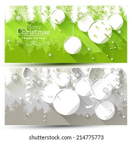 Vector set of modern Christmas banners - flat design style 