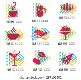 Vector set of modern city building logos - colorful design