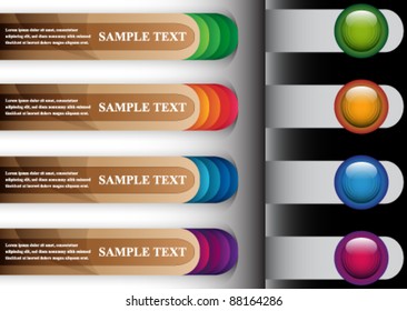 Vector set of modern, colorful abstract web banners