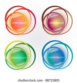 Vector set of modern, colorful abstract web banners