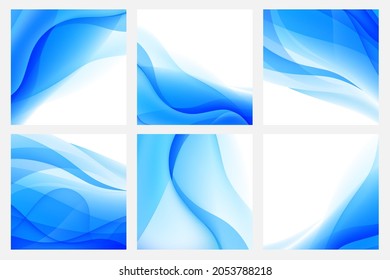Vector set of modern cover design set. Abstract wavy line pattern.  Creative stripe square collection for business background, brochure template, booklet, flyer, social net post