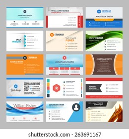 Vector set of modern creative business cards
