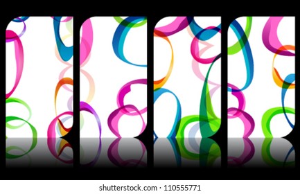 Vector set of modern, elegant colorful business cards