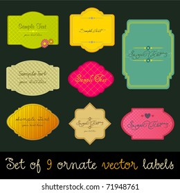 Vector set of modern, elegant colorful labels