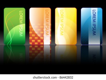 Vector set of modern, elegant colorful business cards