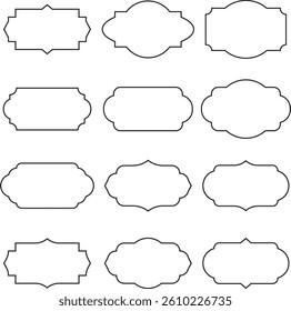 Vector set of modern and elegant geometrical frame shapes