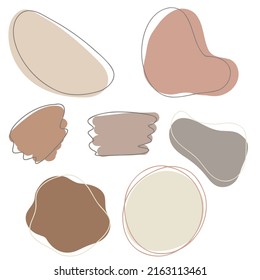 Vector set of modern graphic elements.Abstract blot shape. Liquid organic shape elements in flat style